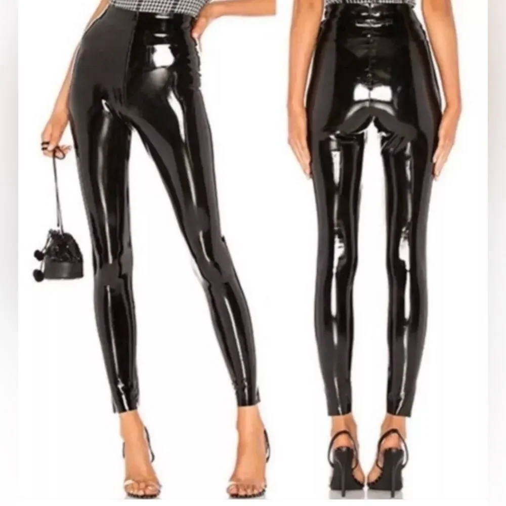 Commando Classic Faux Patent Leather Leggings High Rise Blue Pants Women’s Sz S